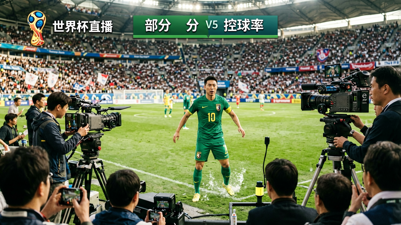 2026世界杯直播画面、比分弹窗、控球率图表展示